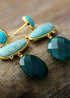 Boho Earrings, Dangle Earrings, Hyperbole Amazonite Onyx Stud